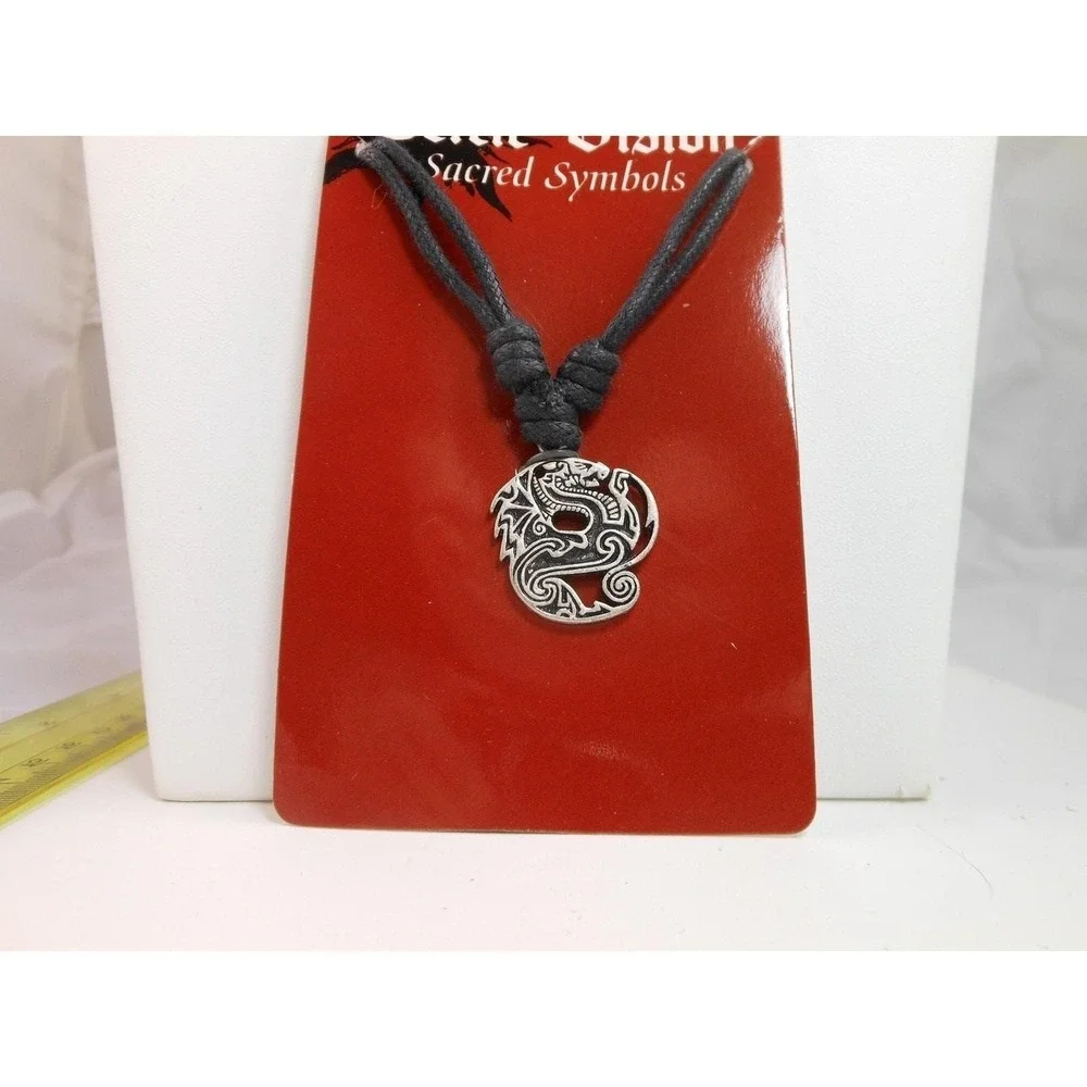 Vintage 1990's Rare New Celtic Vision Sacred Symbols Dragon Necklace Pendant